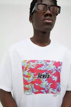 Хлопковая футболка Levi's, белый