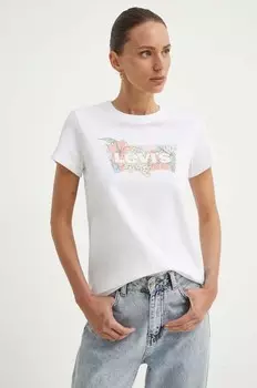 Хлопковая футболка Levi's, белый