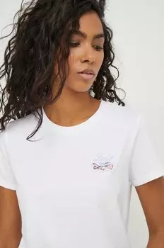 Хлопковая футболка Levi's, бежевый