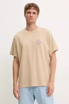 Хлопковая футболка Levi's, бежевый