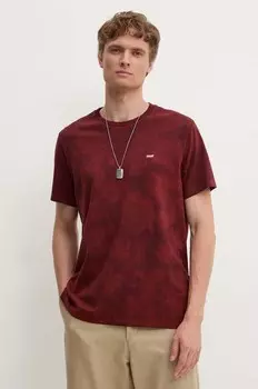 Хлопковая футболка Levi's, бордовый