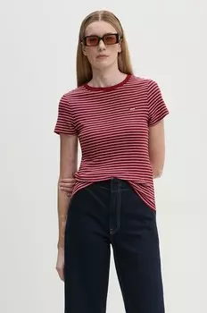 Хлопковая футболка Levi's, бордовый