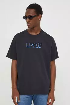 Хлопковая футболка Levi's, черный