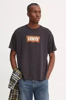 Хлопковая футболка Levi's, черный