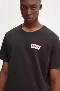 Хлопковая футболка Levi's, черный