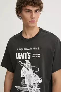 Хлопковая футболка Levi's, черный