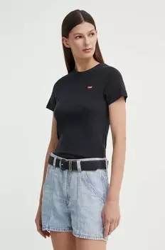 Хлопковая футболка Levi's, черный