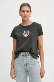 Хлопковая футболка Levi's, черный