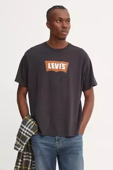 Хлопковая футболка Levi's, черный