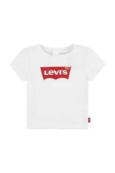 Хлопковая футболка Levi's для малышей BATWING TEE, белый