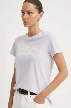 Хлопковая футболка Levi's, фиолетовый