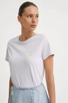 Хлопковая футболка Levi's, фиолетовый