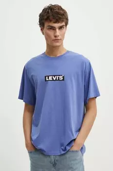 Хлопковая футболка Levi's, фиолетовый