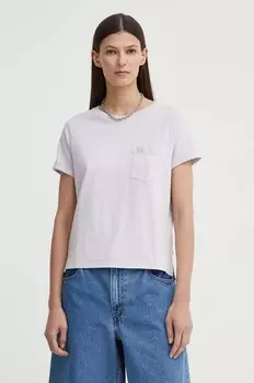 Хлопковая футболка Levi's, фиолетовый