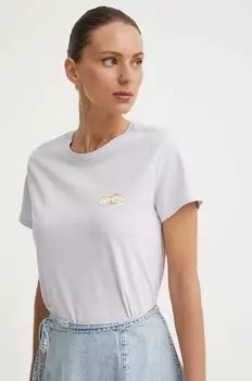 Хлопковая футболка Levi's, фиолетовый