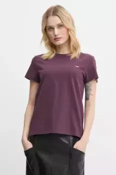 Хлопковая футболка Levi's, фиолетовый