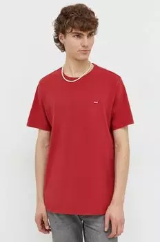 Хлопковая футболка Levi's, красный