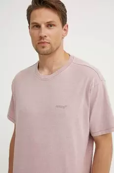 Хлопковая футболка Levi's, розовый
