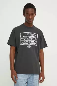 Хлопковая футболка Levi's, серый