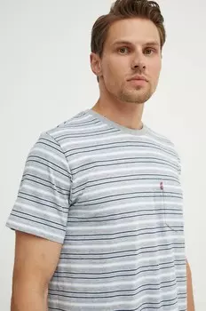 Хлопковая футболка Levi's, серый