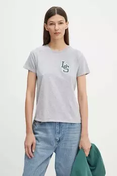 Хлопковая футболка Levi's, серый