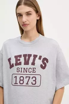 Хлопковая футболка Levi's, серый