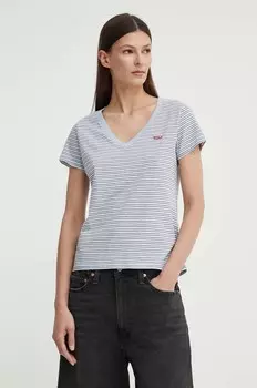 Хлопковая футболка Levi's, серый