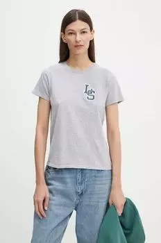 Хлопковая футболка Levi's, серый