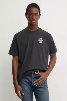 Хлопковая футболка Levi's, серый