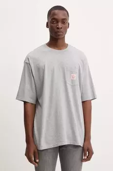 Хлопковая футболка Levi's, серый