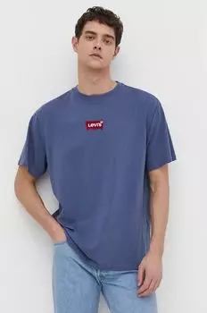 Хлопковая футболка Levi's, синий