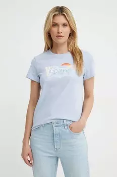 Хлопковая футболка Levi's, синий