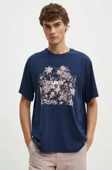 Хлопковая футболка Levi's, темно-синий