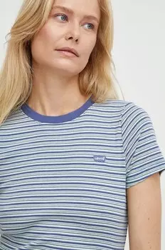 Хлопковая футболка Levi's, темно-синий