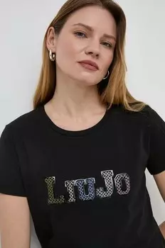 Хлопковая футболка Liu Jo, черный