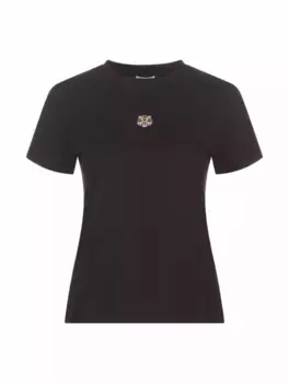 Хлопковая футболка Lucky Tiger Kenzo, черный