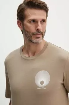 Хлопковая футболка Marc O'Polo, бежевый