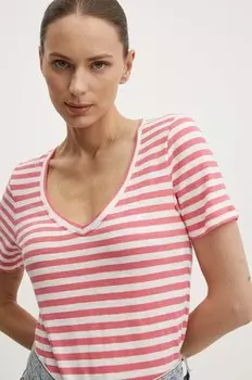 Хлопковая футболка Marc O'Polo, розовый