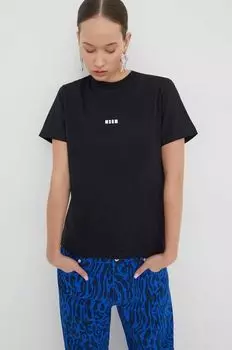 Хлопковая футболка MSGM, черный