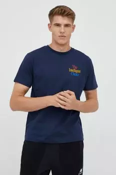 Хлопковая футболка New Balance, темно-синий