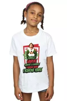 Хлопковая футболка OMG Santa Elf, белый