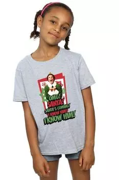 Хлопковая футболка OMG Santa Elf, серый
