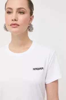 Хлопковая футболка Patrizia Pepe, белый