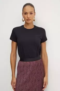 Хлопковая футболка Patrizia Pepe, черный