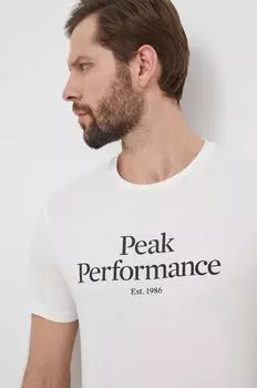 Хлопковая футболка Peak Performance, белый