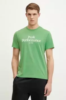 Хлопковая футболка Peak Performance, зеленый