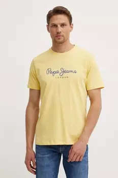 Хлопковая футболка Pepe Jeans ABEL, желтый