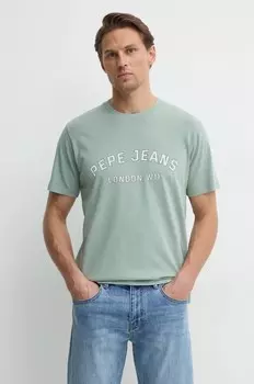 Хлопковая футболка Pepe Jeans ALDRIDGE, зеленый