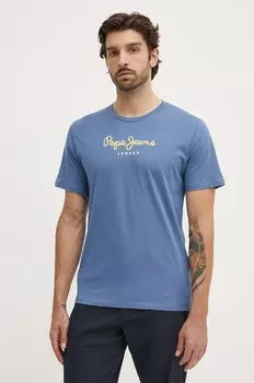 Хлопковая футболка Pepe Jeans Eggo, синий