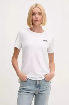 Хлопковая футболка Pepe Jeans GABRIELA, белый